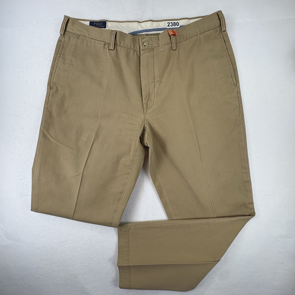 Polo Ralph Lauren Chino Pants Mens 36x30 Beige Bedford Classic Cotton Twill